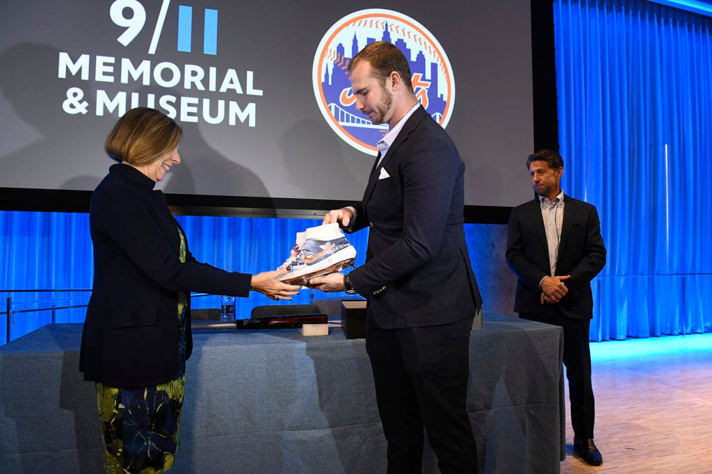 Pete Alonso Donates First Responder-Themed Cleats to the 9/11 Memorial & Museum