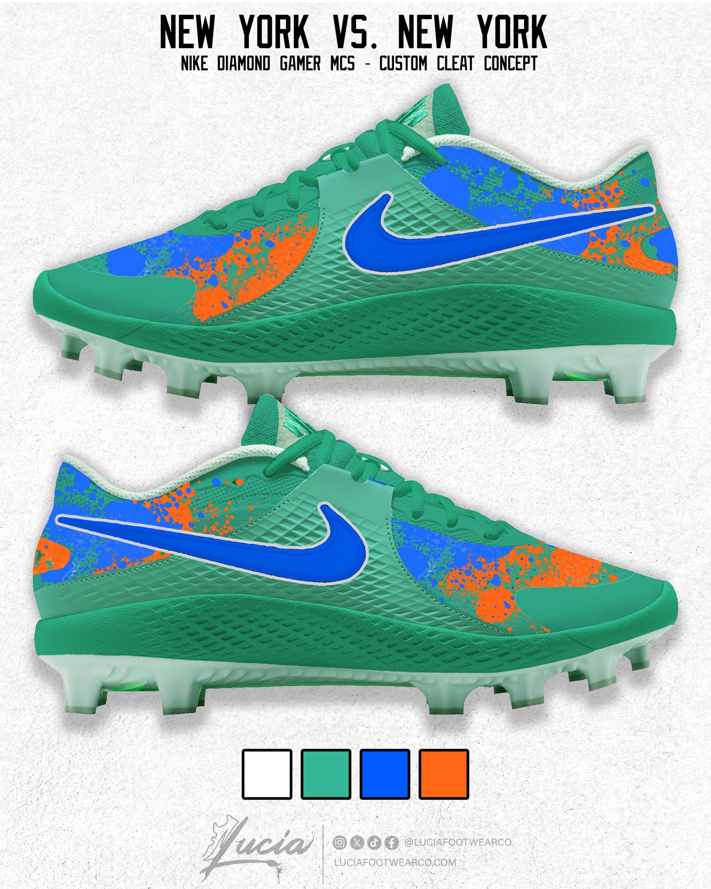 "NY vs. NY" Nike Diamond Gamer Baseball Cleats
