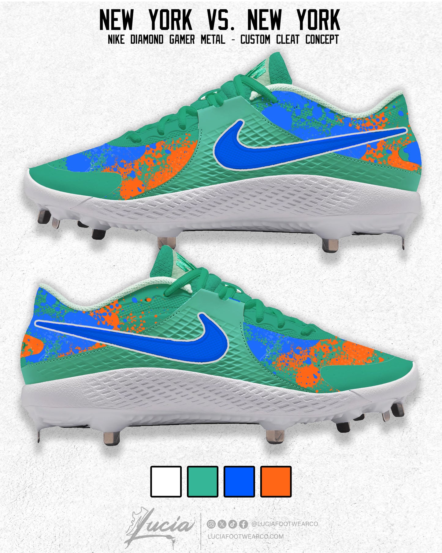 "NY vs. NY" Nike Diamond Gamer Baseball Cleats