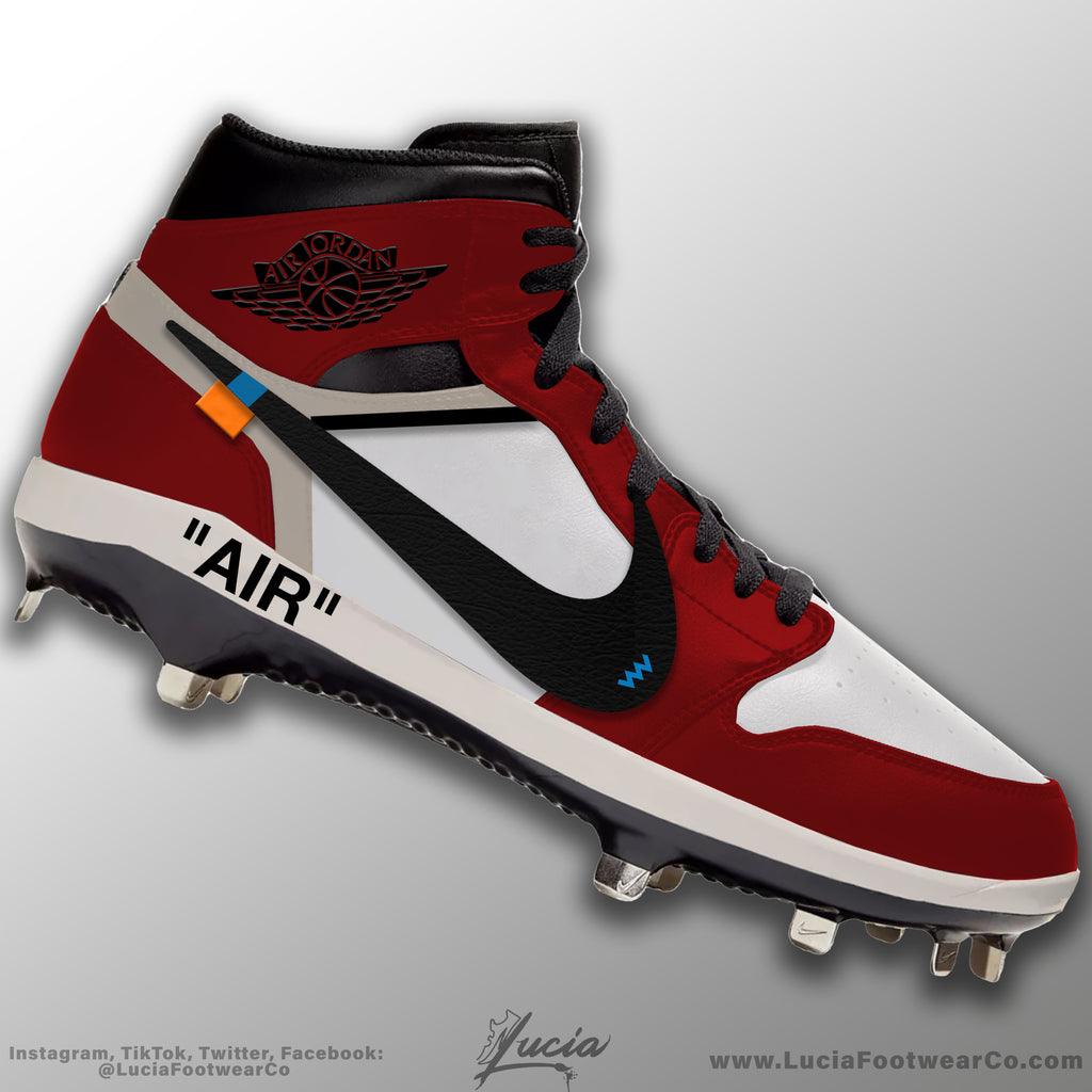 OW Inspired Air Jordan 1 Baseball Cleats – Lucia Footwear Co.